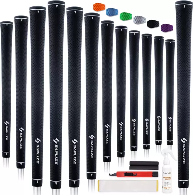 CC02 Rubber Golf Grips, 13 Pack with Full Regripping Kit, 6 Pure Colors Availabl