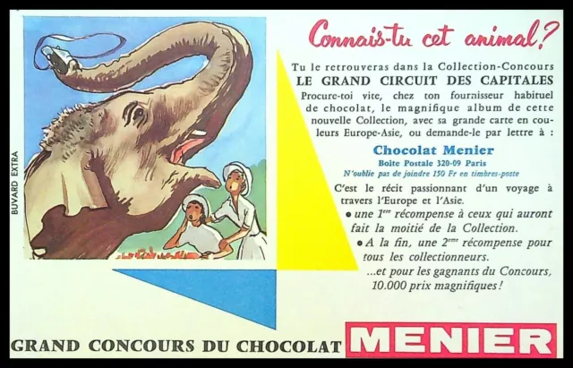 Buvard Publicitaire, MENIER - Grand Concours du Chocolat - Eléphant