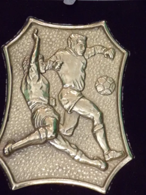 ancienne medaille plaque bronze sport  football district du pays minier 1994 2