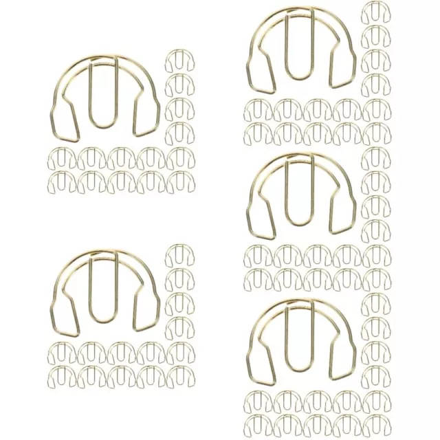 250 pcs File Document Paper Clips Headphone Shaped Paper Clips Lovely Small