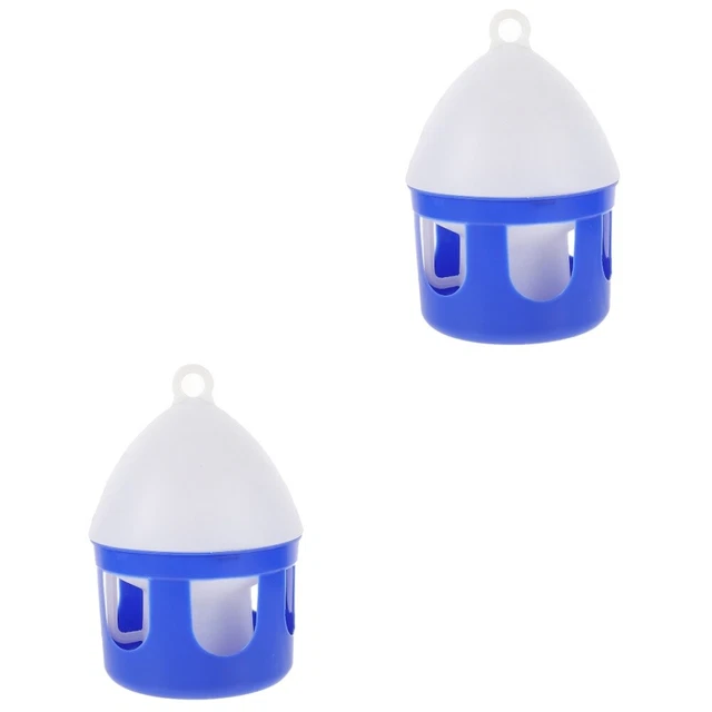 NIENIE No Mess Vogelfutterspender & Wasserspender Set, 2 Stück, Blau – Transparent, Für Kleine Vögel