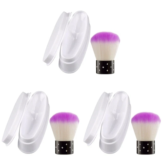 3 juegos removedor de cepillos de manicura francés moldeo de líneas de uñas cepillo compacto francés