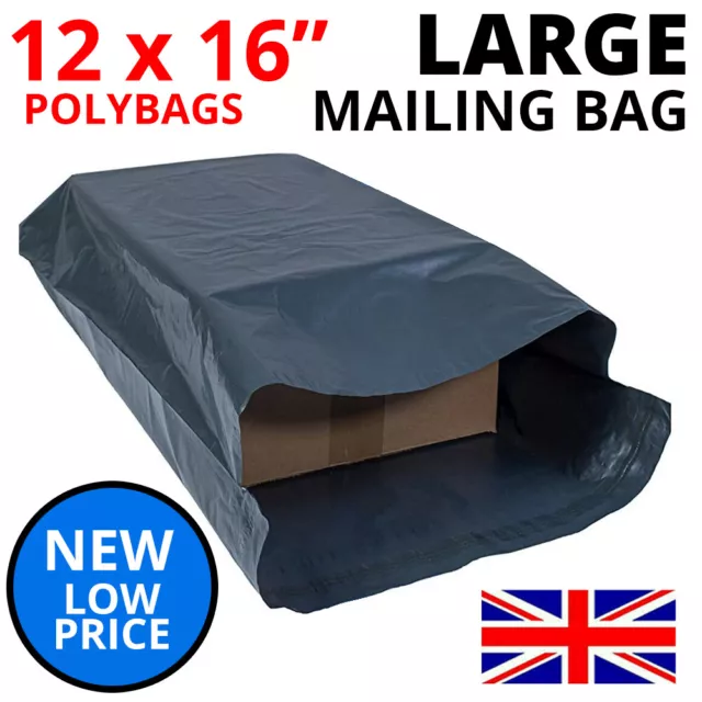 12 X 16" Grey Mailing Bags Strong Parcel Postage Plastic Post Poly Self Seal