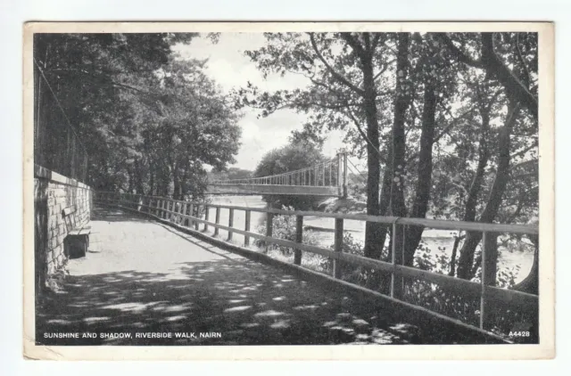 Sunshine & Shadow Suspension Bridge Riverside Walk Nairn Jul 1945 75 Leslie Ter