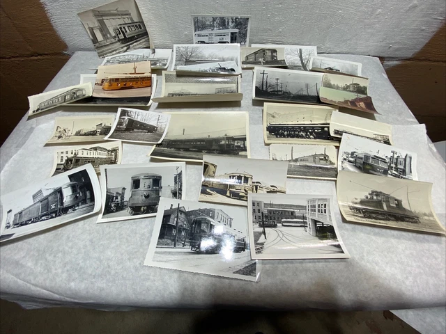 Original Collection Railroad Train & Trolley Photos (30) IN-OH-NY-PA-DC-MD-KY