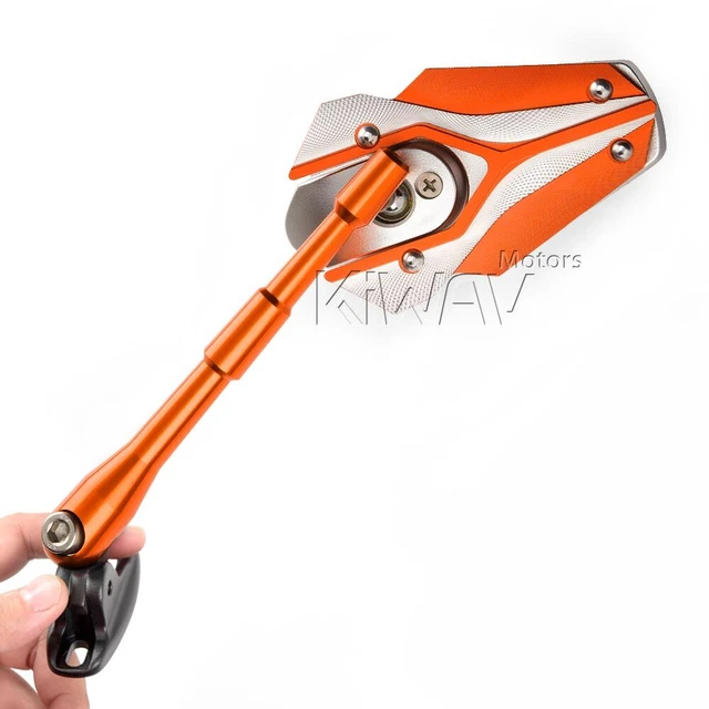 Rétroviseurs VIPER orange base noir moto sportbike montage fairing ε