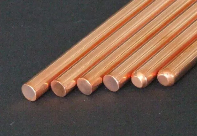 5pcs 99.9% Pure Coppers Cu Metal Rods Cylinder Diameter 4mm, Length 100mm 2