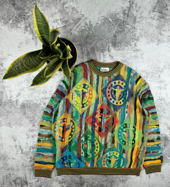 VINTAGE CARLO COLUCCI 3D Hippie Coloured Knited Coogi Style Bob Marley Sweater 164.30 PicClick