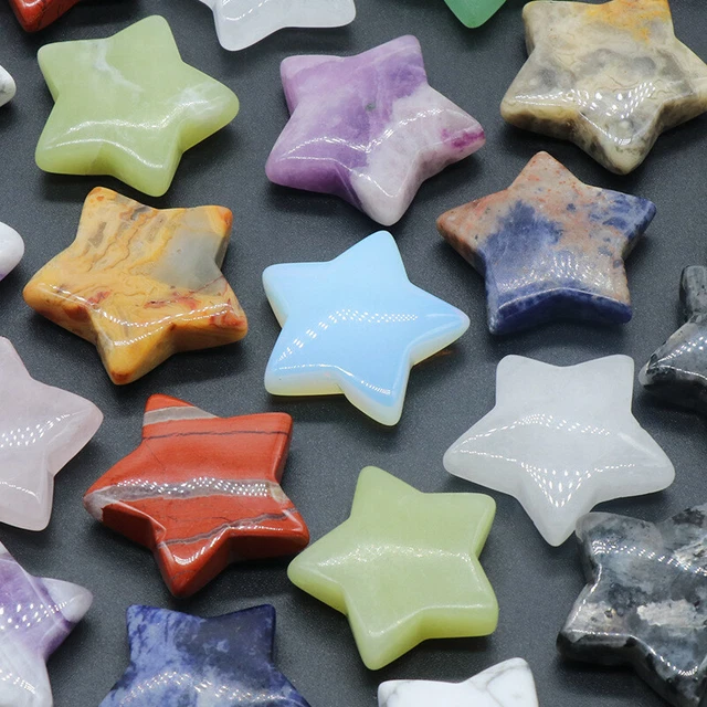 10pcs Natural Stone Reiki Healing Crystals Stars for Home Decorate Mixed Color