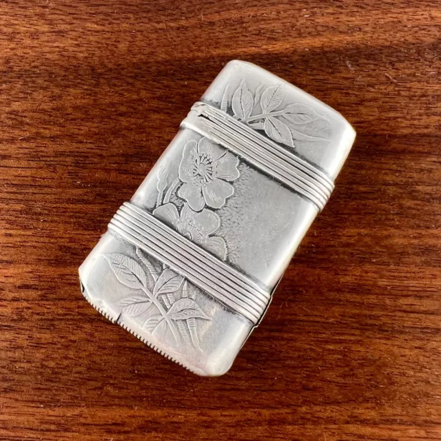 Whiting American Aesthetic Sterling Silver Match Safe Floral Spray No Monogram