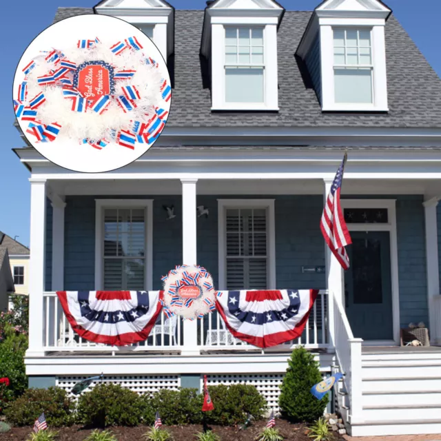 USA Flag Patriotic Wreath for Door/Home Decoration-SO