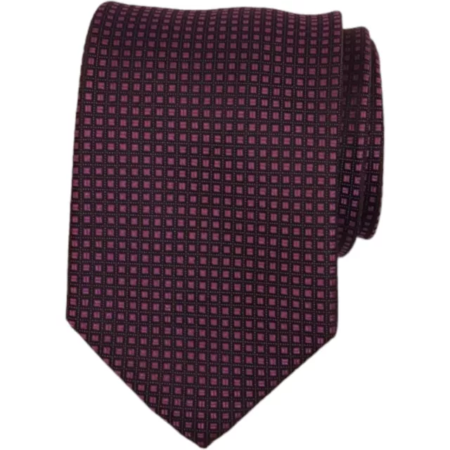 ALARA Mens Classic Tie 3.15 Purple Black Silk Woven Designer Dress Necktie $80