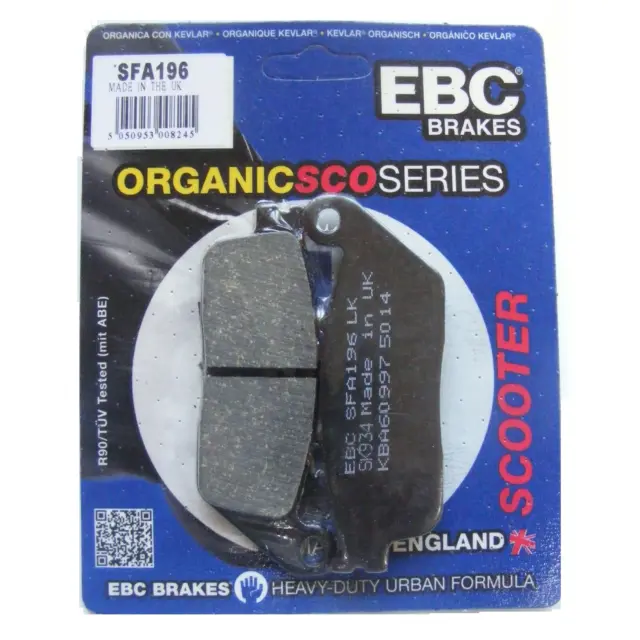 Fits Yamaha VP 125 X City 2008 to 2015 EBC Organic FRONT Disc Brake Pads SFA196