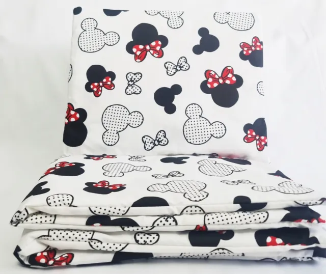 4 pc Bedding Set Cot Bed Baby Quilt Cover Pillowcase Pillow  red mickey mouse
