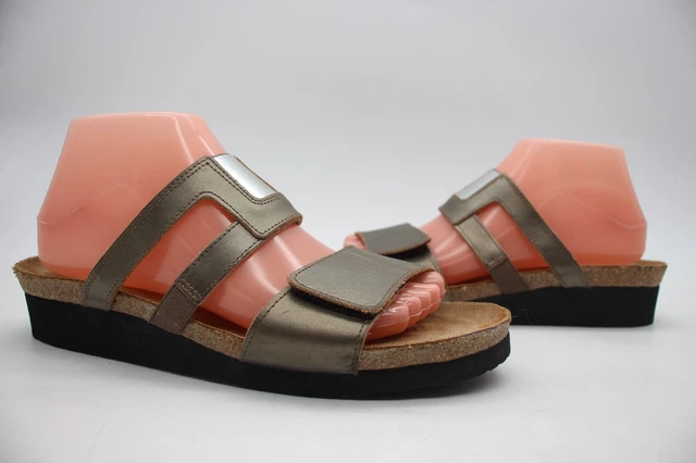 Naot Women's Size US 10 EU 41 Nancy Wedge Sandal Gold Silver Pewter Metallic
