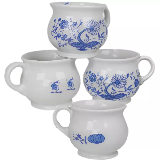 4xBecher Set - Grande Taza 0,35L Cerámica Taza de Té Café -zwiebelblumen