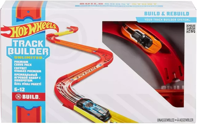 Hot Wheels Track Builder Premium Curve Pack Bonus Car Extension Set