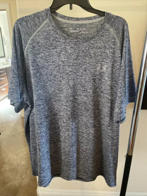 UNDER ARMOUR T shirt Blue Grey 2XL Loose Heatgear $15.00 - PicClick