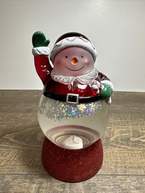 Hallmark Snow Ho Ho Snowman Snow Globe Color Changing Light Glitter Motion