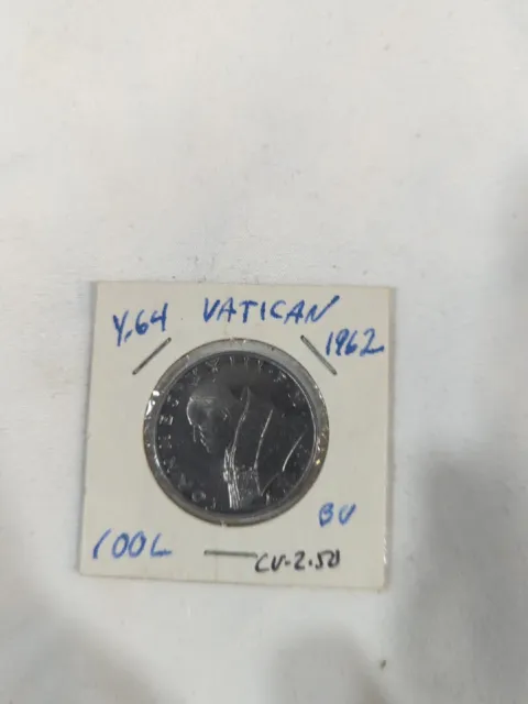 1962 Vatican City 100 Lire Pope John XXIII Fides Coin