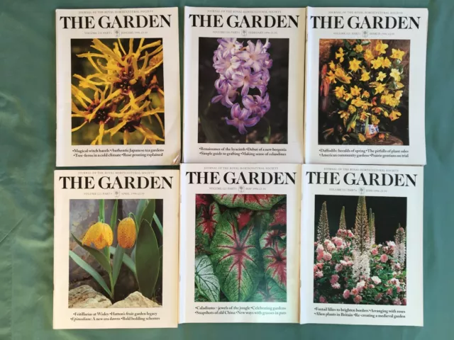 RHS The Garden magazine January - June 1996 6 magazines used