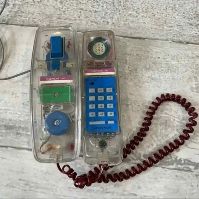Lonestar Vintage Clear Telephone 90’s Retro Old School Wall Phone