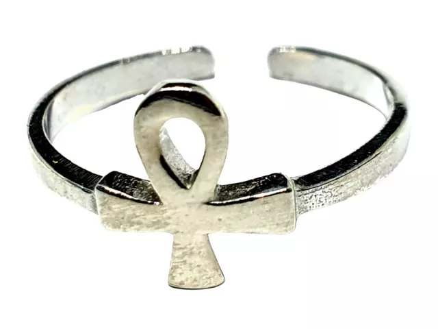 Ankh Toe Ring Égyptien Longue Vie Spirituelle 925 Sterling Silver Pagan Wiccan