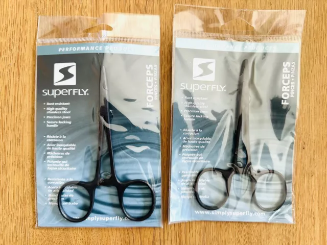 LOT of 2: Superfly®️  4" Stainless Steel Forceps / Pinzas Anodized Matte