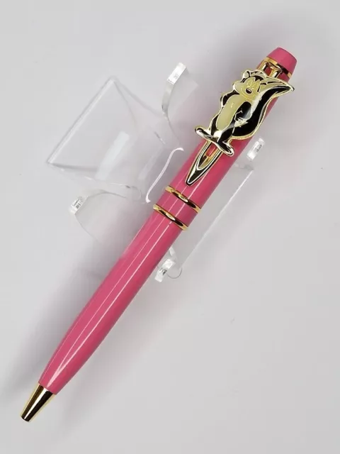 Pepe Le Pew Pen Looney Tunes Pink Enamel Metal Gold Trim Ballpoint Nice No Box