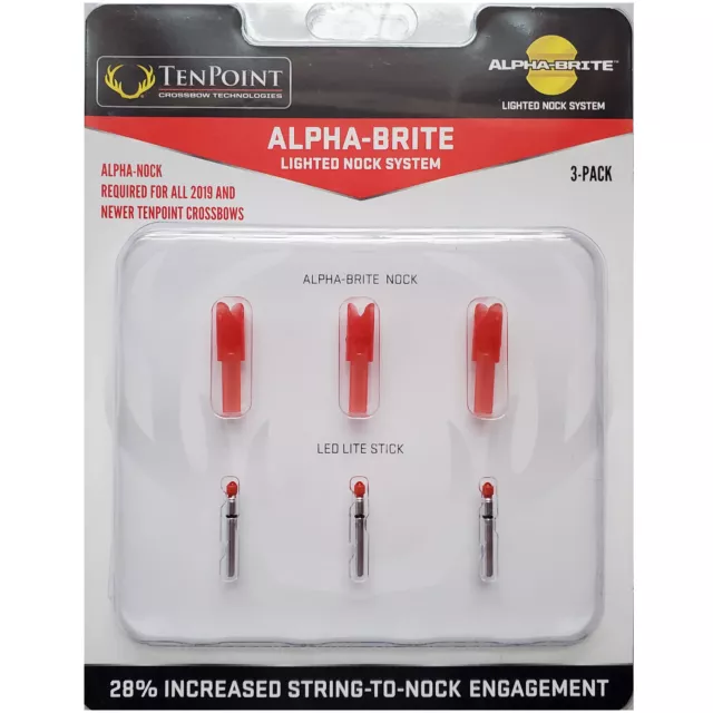 TenPoint Crossbow Alpha-Brite Universal Lighted Nock System 3 Pack Red #01433