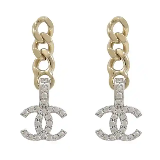 Chanel Cc Logo Earrings Large Silver Crystal FOR SALE! - PicClick