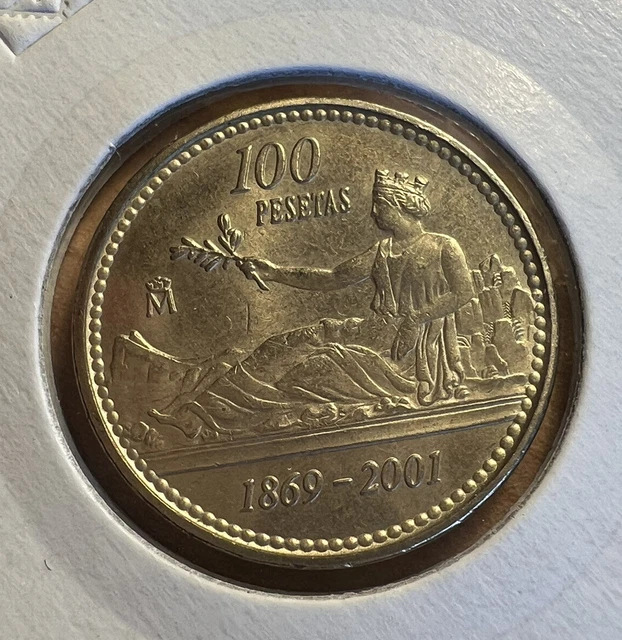 2001 Spain End Of The Peseta Commemorative 100 Pesetas Coin
