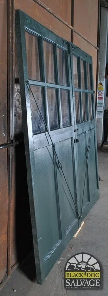Vintage Garage Door Set, 6 Lite, 2 Panel 2
