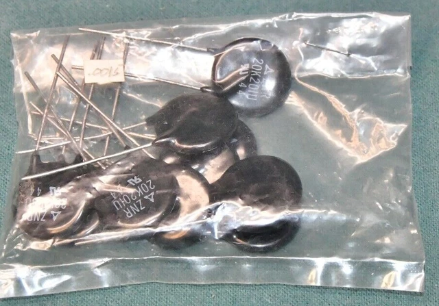 Group of 10 NOS ZNR Matsushita 20K201U Varistors