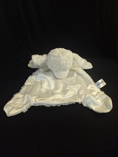 Baby Gund Lamb Winky Huggybuddy Lovie Lovey Plush Security Blanket Satin Lined