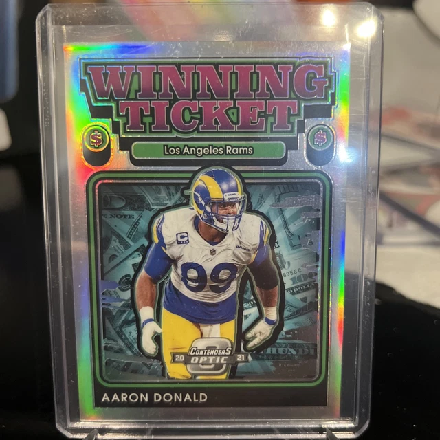 2021 Contenders Optic Aaron Donald Rams Winning Ticket Silver Prizm #WT19 Mint