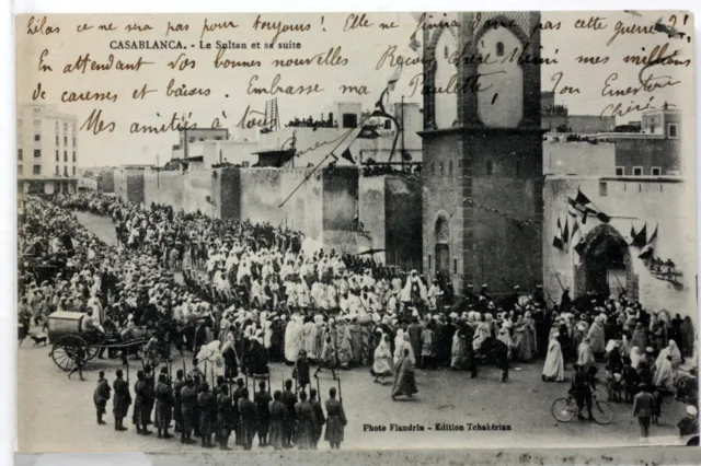 Le Sultan Et Sa Suite Place De France   Casablanca Maroc Cpa  Postcard 8027