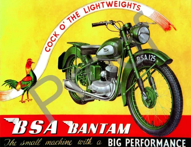 Bsa 125 Bantam  #1259 Sign 10 X 7.7" Garage Shed Aluminium Metal Vintage Bike