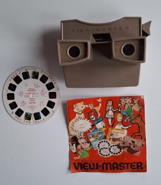 1960er Jahre VIEWMASTER Modell G STEREO Viewer Spielzeug - funktioniert Made in Belgium braun hellbraun