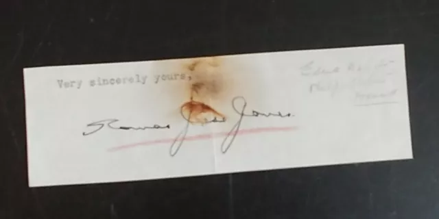 Thomas Jesse Jones Autograph Welsh-American Sociologist D.50