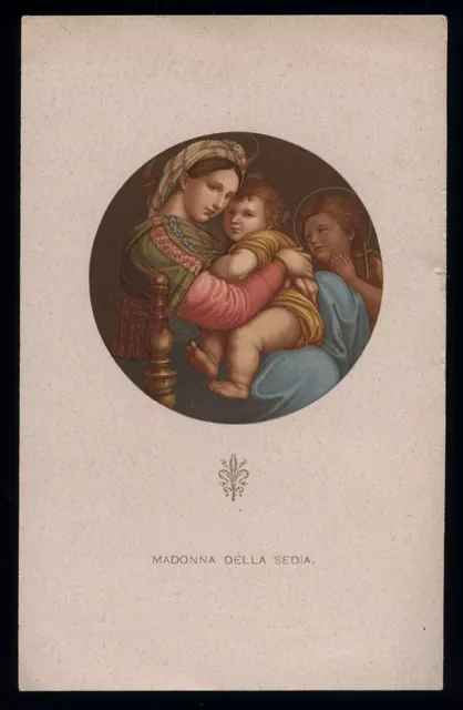 antico santino cromo-holy card MADONNA DELLA SEDIA