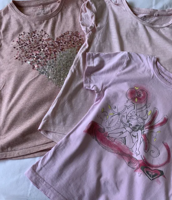 Age 6 Years girls bundle Pink Tshirts x3 NEXT And Roxy