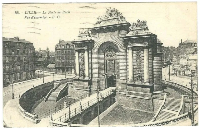 CPA 59 LILLE, La Porte de Paris, overview, dated 1925