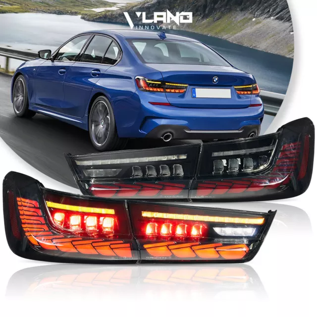 VLAND Smoked Tail Lights For 2019-2022 BMW 3 G20 M3 OLED Rear Lamp W/Sequential