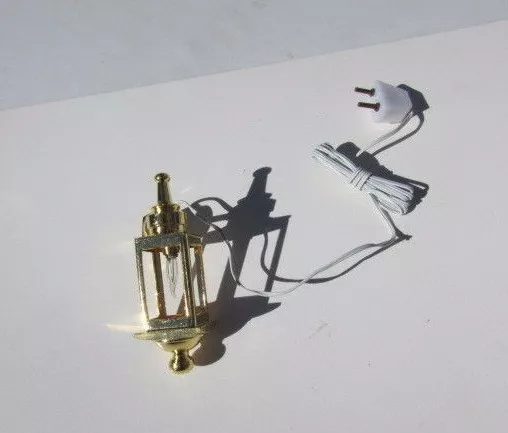 Dollhouse Lighting Victorian Lantern Light Lamp Outside Brass 2"