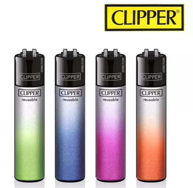 4 briquets Clipper Classic rechargeable METALLIC GRADIENT FLUO