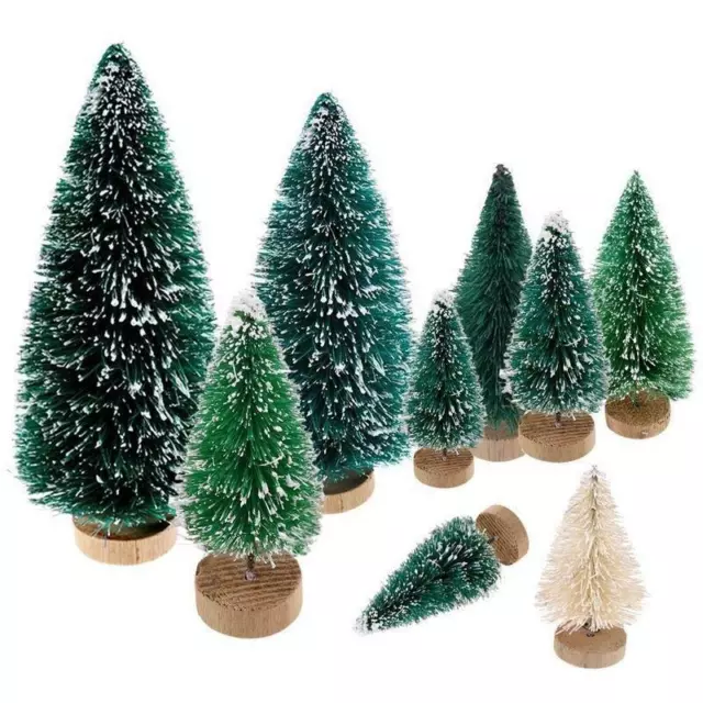 Mini Christmas Pine Tree Small Tabletop Decorations Desktop Home Art Decor AU