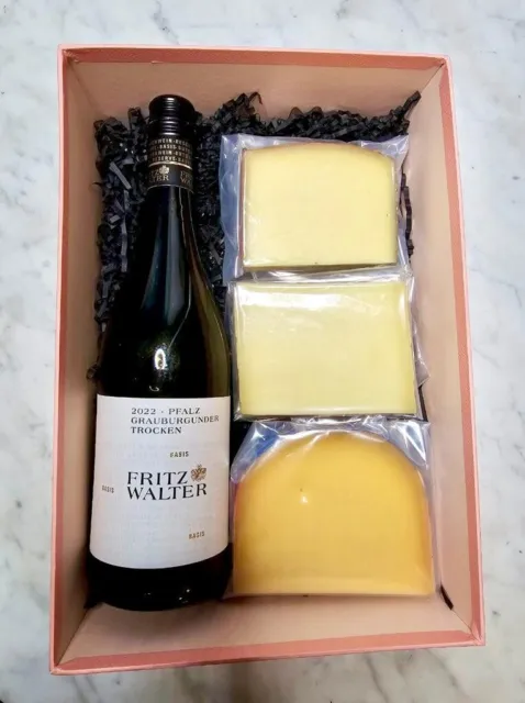 Exklusiver Präsentkorb ,,Gourmet-Duo'', Geschenkkorb mit Wein & Käse