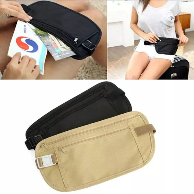 Travel Money Belt Hidden Waist Security Wallet Bag Passport Pouch ID Holde;;b