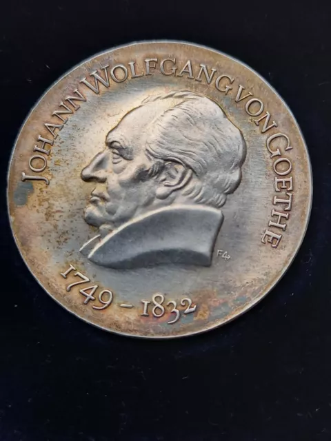 DDR 625er Silbermünze 20 Mark 1969 "Johann Wolfgang von Goethe" Gedenkmünze